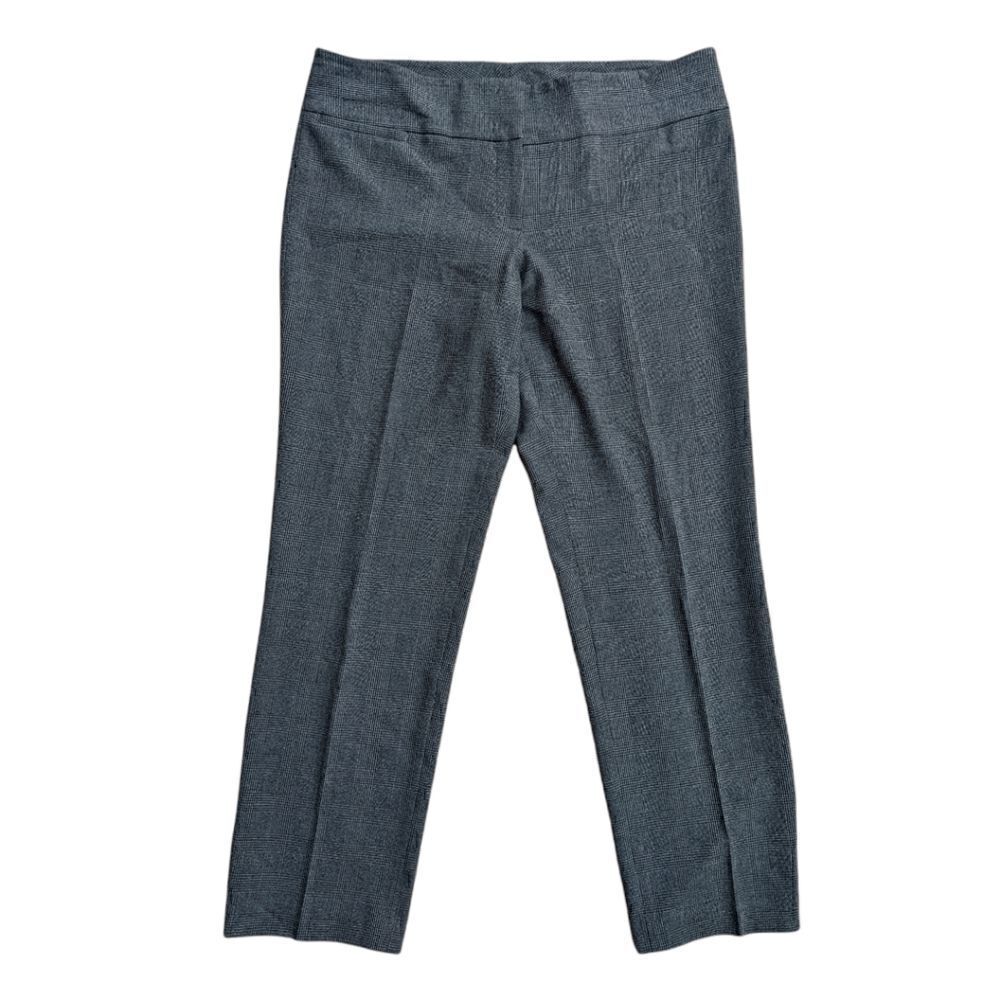 Womyn NYC Women's Olivia Pant Grey Tartan Mini Check Plaid Size 14 Style#1317-AF